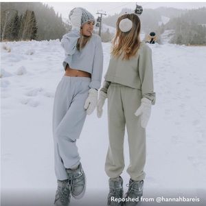 Daily drills sweat set in a light sage green color